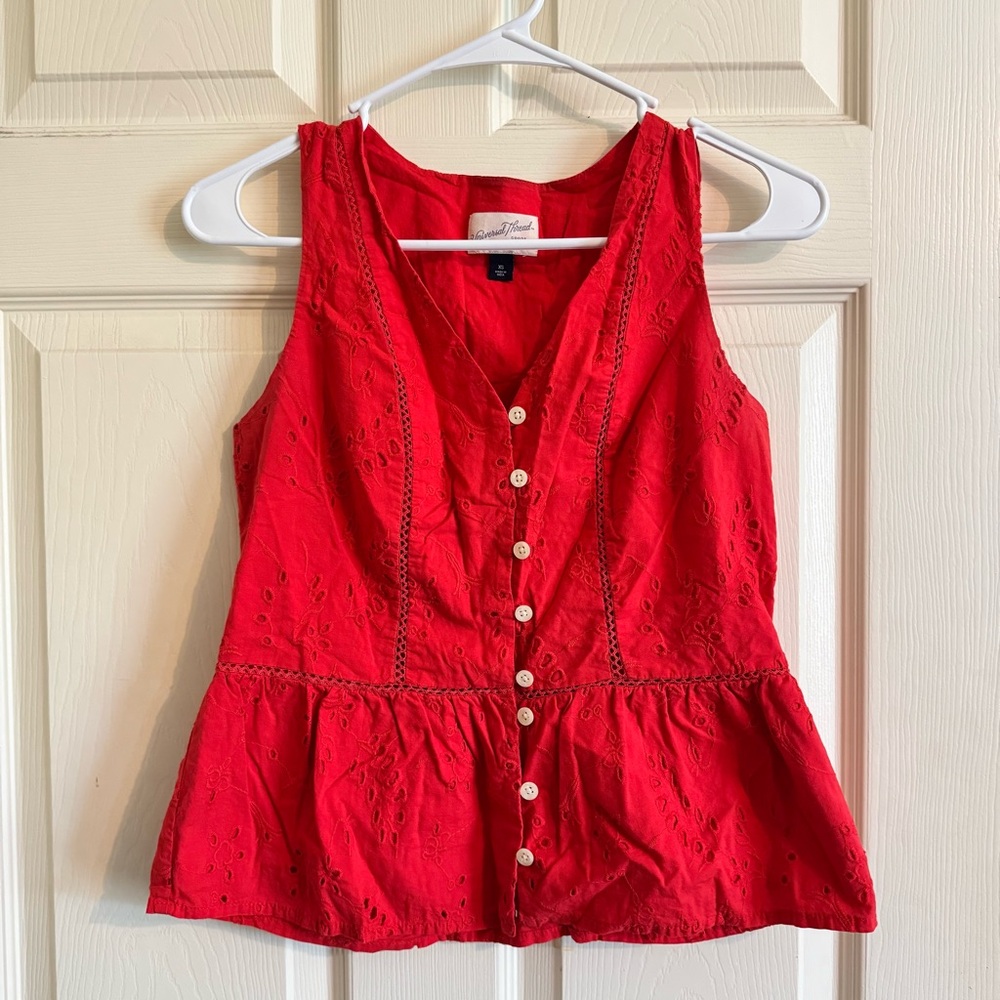 Universal Thread Red Eyelet Tank Top